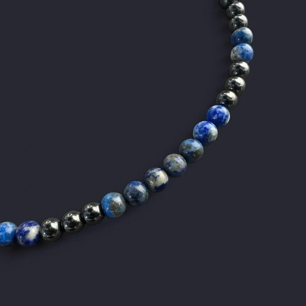 Lapis Lazuli & Hematite Bead Necklace